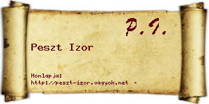 Peszt Izor névjegykártya
